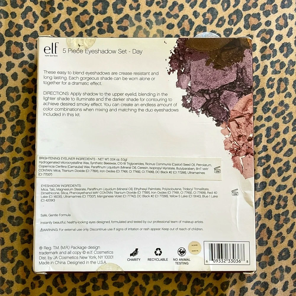 E.L.F Cosmetics Eyeshadow Duo Palettes Brush & Brightening Eyeliner 5 Piece Set